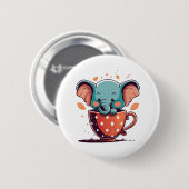 Badge Rond 5 Cm Élégance de l'éléphant (Devant & derrière)