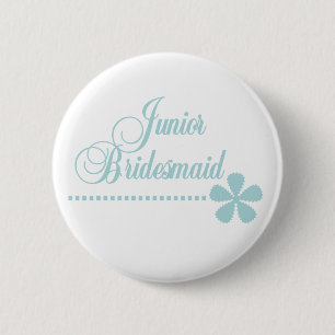Badge Rond 5 Cm Élégance junior de Teal de demoiselle d'honneur