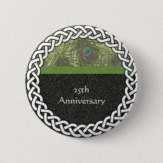 Badge Rond 5 Cm Élégant 25e anniversaire Lapel Pin/Bouton (Devant)