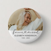Badge Rond 5 Cm Élégant 2 photos funérailles commémoratives (Devant)