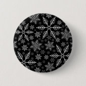 Badge Rond 5 Cm Elégant Black Aqua White Winter Snowflake (Devant)