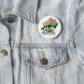 Badge Rond 5 Cm Elégant bleu rose vert vert hydrangée (En situation)