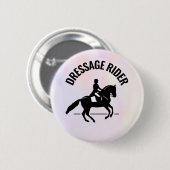 Badge Rond 5 Cm Elégant cavalier de Dressage sur un Arrière - plan (Devant & derrière)
