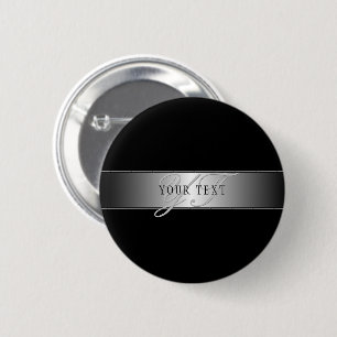 Badge Rond 5 Cm Élégant écriture de script de monogramme modifiabl