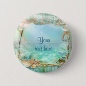 Badge Rond 5 Cm Elégant Enchanted Sea Beach Tropical Pin BUTTON (Devant)