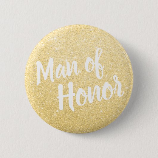 Badge Rond 5 Cm Élégant et moderne parties scintillant or homme d' (Devant)