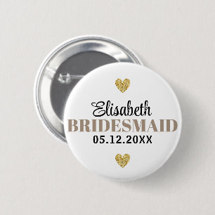 Badge Rond 5 Cm Élégant et Simple Pour Demoiselle D'Honneur