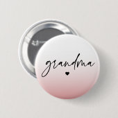 Badge Rond 5 Cm Élégant et subtil Pink Grandma Script Cadeau (Devant & derrière)