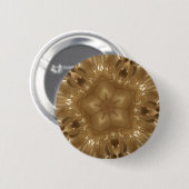 Badge Rond 5 Cm Elégant Gold Brown Kaleidoscope Star Design (Devant & derrière)