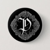 Badge Rond 5 Cm Élégant Goth Initial P (Devant)