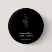 Badge Rond 5 Cm Elegant Handdrawn Sketch Flower (Devant)