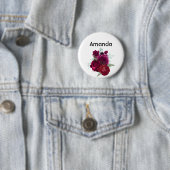 Badge Rond 5 Cm Elegant Magenta Rose Floral Bouquet (En situation)