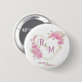 Badge Rond 5 Cm Élégant minimum Chic Nom de monogramme de la lettr (Devant & derrière)