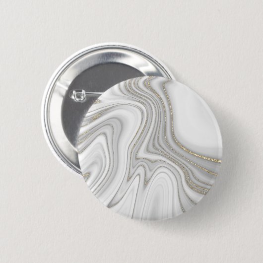 Badge Rond 5 Cm Élégant motif de parties scintillant en marbre d'o (Devant & derrière)