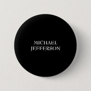 Badge Rond 5 Cm Élégant noir blanc clair personnalisé