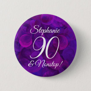 Badge Rond 5 Cm Elegant Purple 90 et fête d'anniversaire sans esca