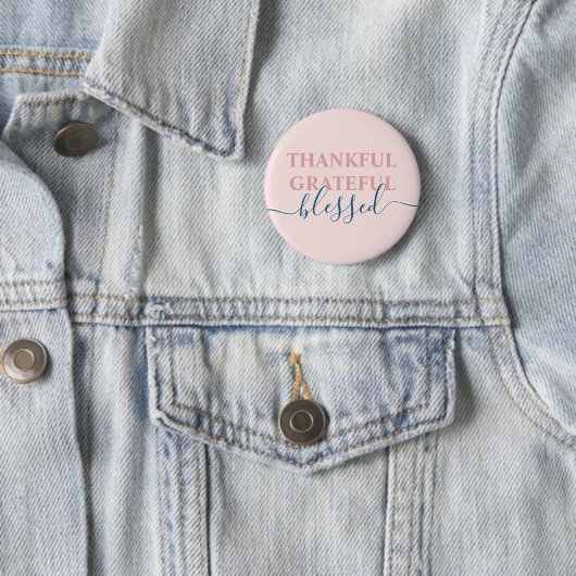 Badge Rond 5 Cm Élégant rose vif remerciant béni (En situation)