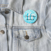 Badge Rond 5 Cm Elégant Sweet 16 Anniversaire Turquoise Parties sc (En situation)