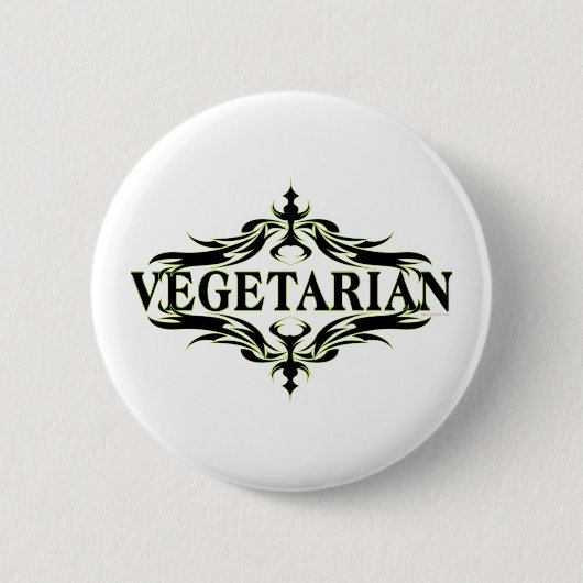 Badge Rond 5 Cm Élégant végétarien (Devant)