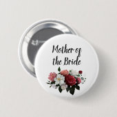 Badge Rond 5 Cm Élégante bourgogne et mère rose de l'épouse (Devant & derrière)