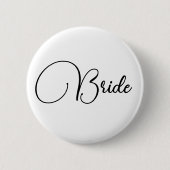 Badge Rond 5 Cm Élégante Calligraphie Bride Bachelorette Party (Devant)