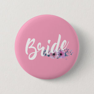 Badge Rond 5 Cm Élégante calligraphie Mariage de mariée Bouton