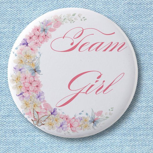 Badge Rond 5 Cm élégante équipe botanique rose fille baby shower c