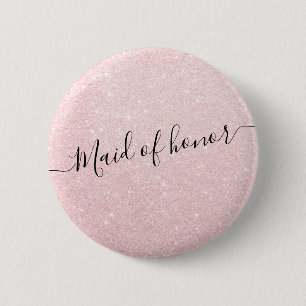 Badge Rond 5 Cm Élégante et moderne femme de parties scintillant