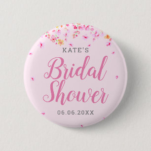 Badge Rond 5 Cm Élégante Fête de Mariage Florale