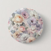 Badge Rond 5 Cm Élégante floraison Rose (Devant)