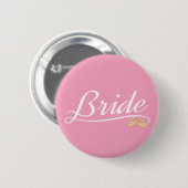 Badge Rond 5 Cm Élégante mariée calligraphie de mariage | Épinglet (Devant & derrière)