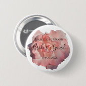 Badge Rond 5 Cm Élégante Soirée de mariée rose rose rose (Devant & derrière)