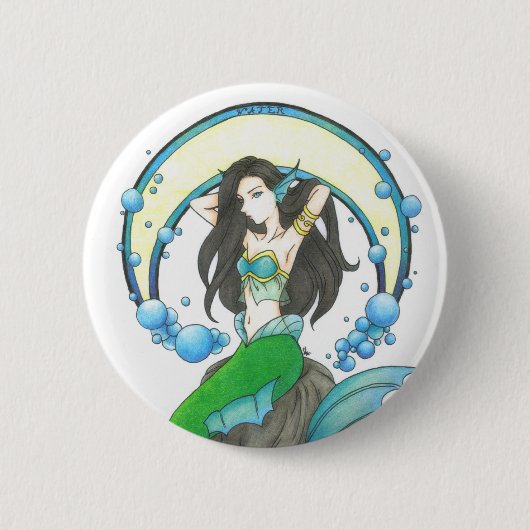 Badge Rond 5 Cm Élément de bouton d'eau (Devant)