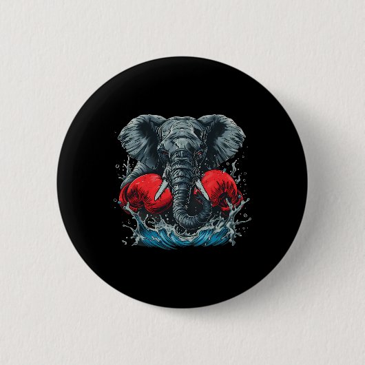 Badge Rond 5 Cm Élément de boxe avec gants de boxe Kickboxing Amus (Devant)