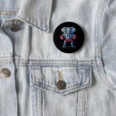 Badge Rond 5 Cm Élément de boxe avec gants de boxe Kickboxing Amus (En situation)
