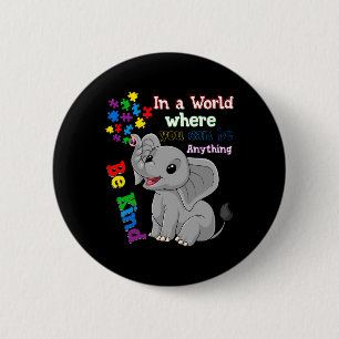 Badge Rond 5 Cm Élément éléphant mignon et pièce de puzzle pour la
