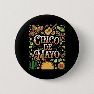 Badge Rond 5 Cm Éléments de fête mignons de la fête Cinco De Mayo