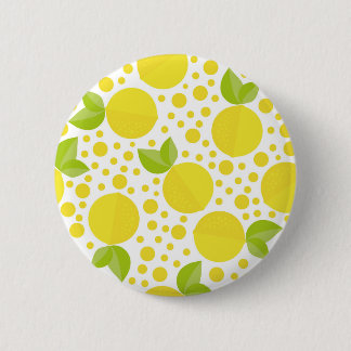 Badge Rond 5 Cm Éléments et citrons floraux tirés par la main