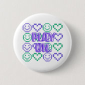 Badge Rond 5 Cm Éléments Pixelisés de Style de Jeu et de Jeu (Devant)