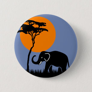 Badge Rond 5 Cm Eléphant