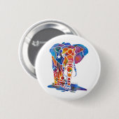 Badge Rond 5 Cm Éléphant (Devant & derrière)