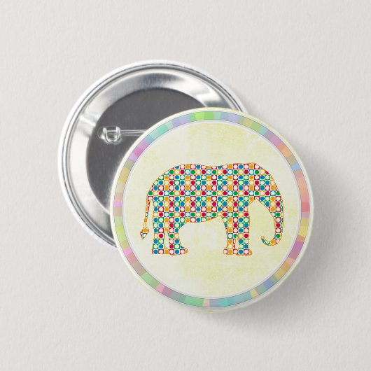 Badge Rond 5 Cm Eléphant (Devant & derrière)