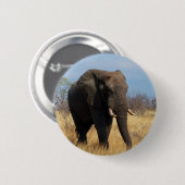 Badge Rond 5 Cm Eléphant africain (Devant & derrière)