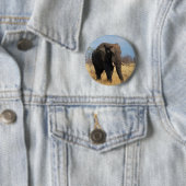 Badge Rond 5 Cm Eléphant africain (En situation)