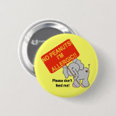 Badge Rond 5 Cm Éléphant aucunes arachides je suis allergique (Devant & derrière)