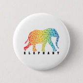 Badge Rond 5 Cm Eléphant aux couleurs (Devant)