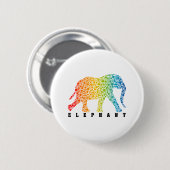 Badge Rond 5 Cm Eléphant aux couleurs (Devant & derrière)
