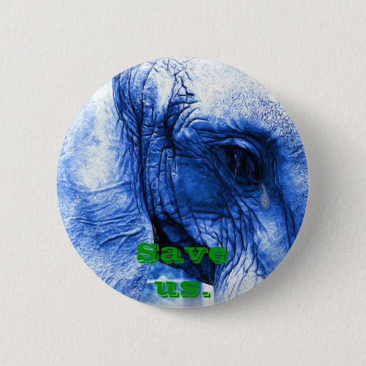 Badge Rond 5 Cm Eléphant avec larme (Devant)