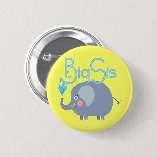 Badge Rond 5 Cm Elephant Big Sis (Devant & derrière)