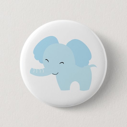 Badge Rond 5 Cm Éléphant bleu (Devant)